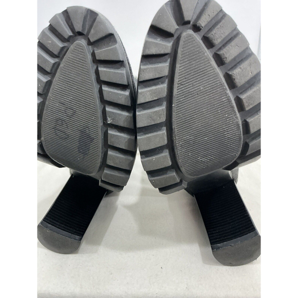 Womans Just Fab Carolina Black Fabric Platform Block Heel Ankle Boots Size 10 - Picture 8 of 9